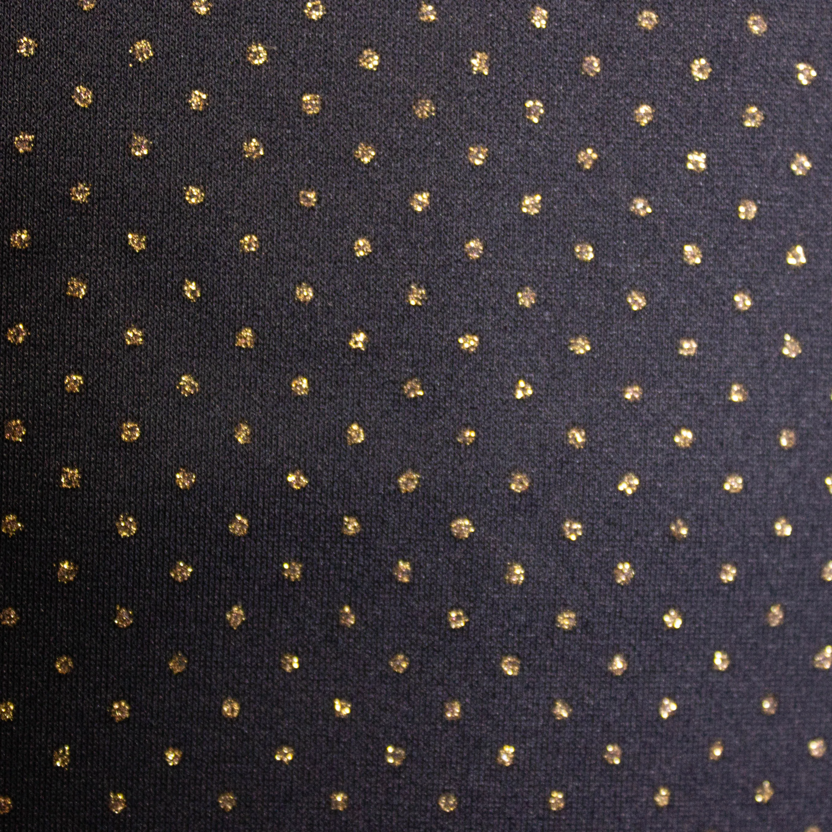 polyester elastisch zwart met glitter